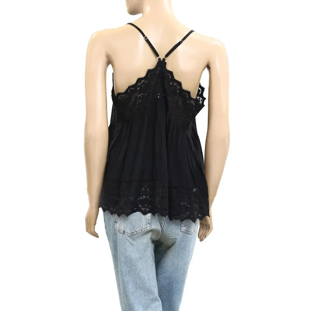 Intimately Free People Fiona Cami Blouse Top Tank Sleeveless Lace Slip L 288540